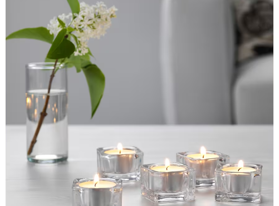 Elegant low clear candle holders rental Sacramento CA | Rent4.Party