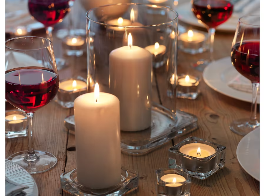 Elegant low clear candle holders rental Sacramento CA | Rent4.Party
