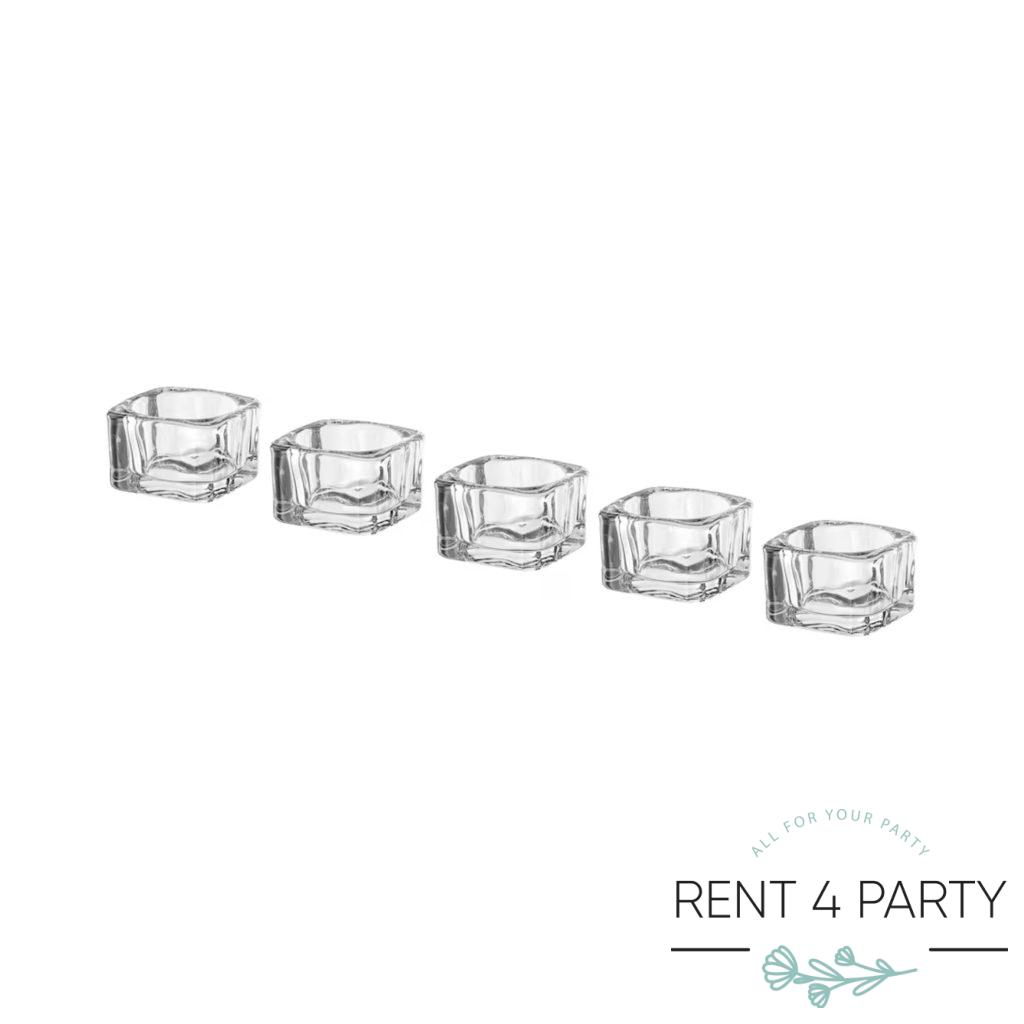 Elegant low clear candle holders rental Sacramento CA | Rent4.Party