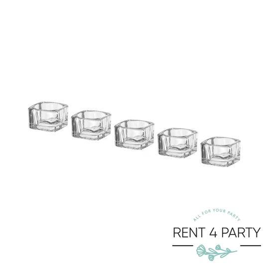 Elegant low clear candle holders rental Sacramento CA | Rent4.Party