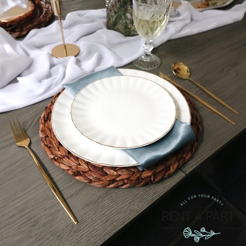 Blue Satin Napkins rental Sacramento CA | Rent4.Party