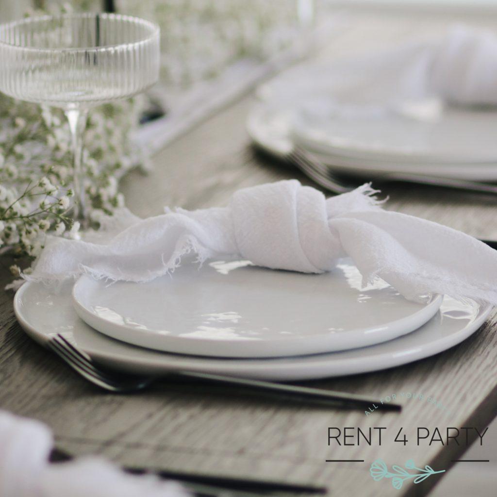 White Fabric Napkins rental Sacramento CA | Rent4.Party