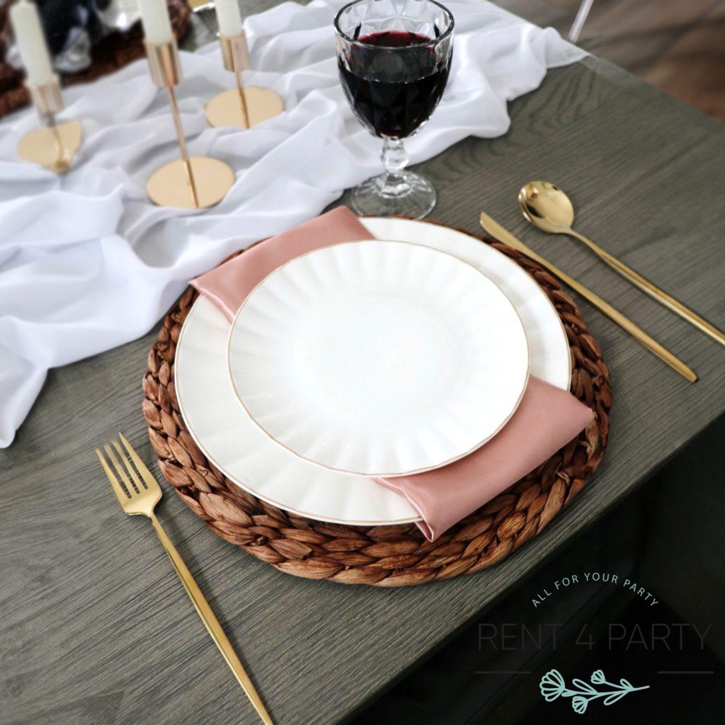 Cream Satin Napkins: Elegance rental Sacramento CA | Rent4.Party