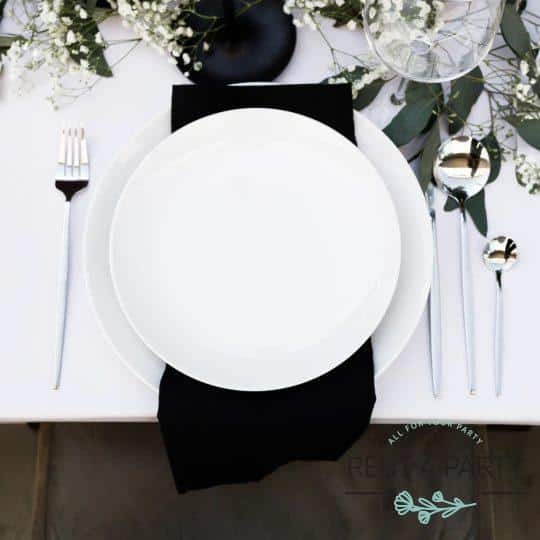 Elegant Black Napkins rental Sacramento CA | Rent4.Party