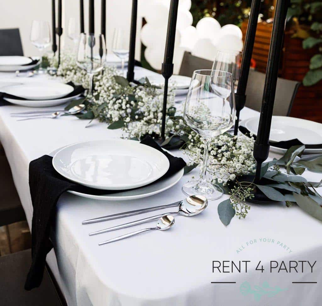 Elegant Black Napkins rental Sacramento CA | Rent4.Party