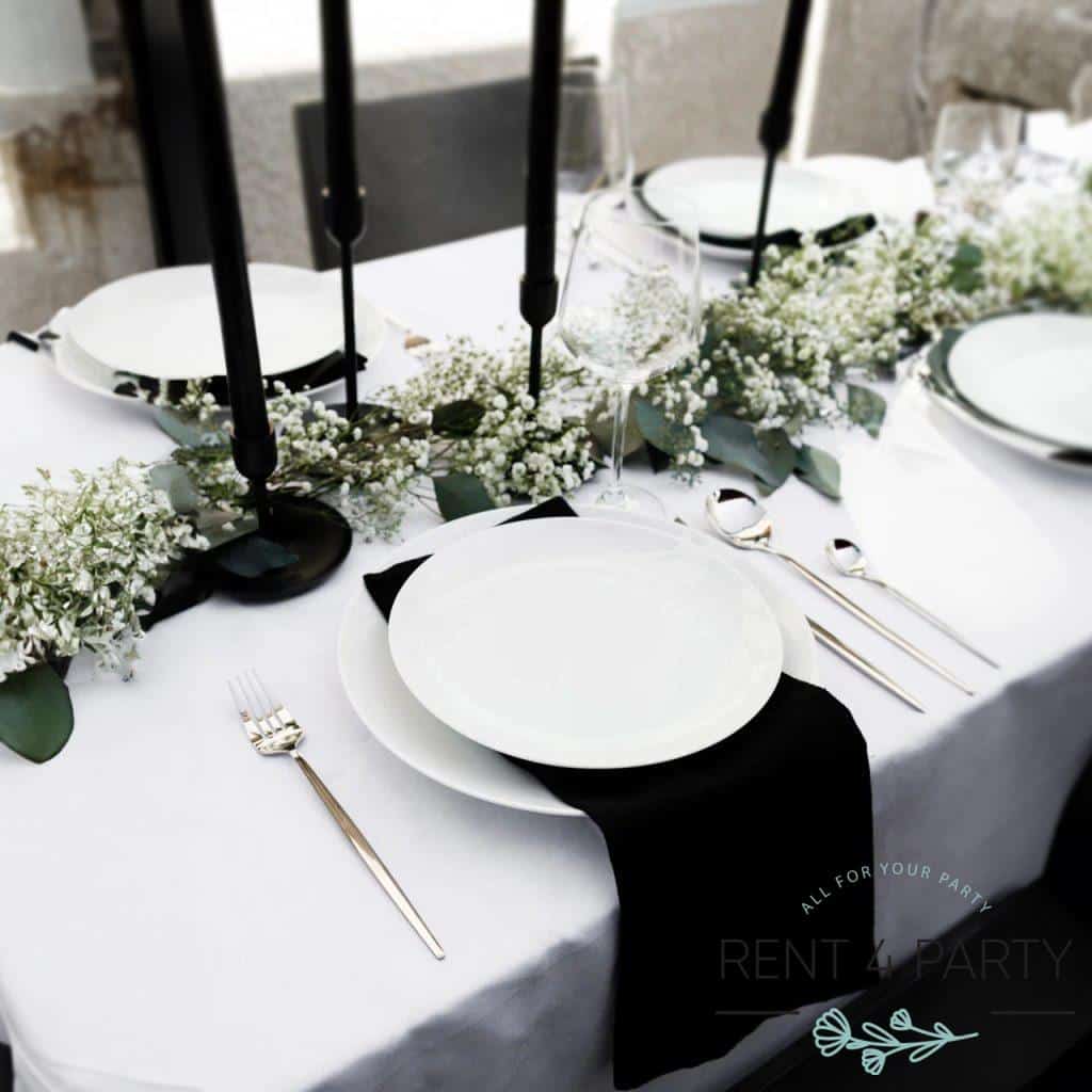 Elegant Black Napkins rental Sacramento CA | Rent4.Party