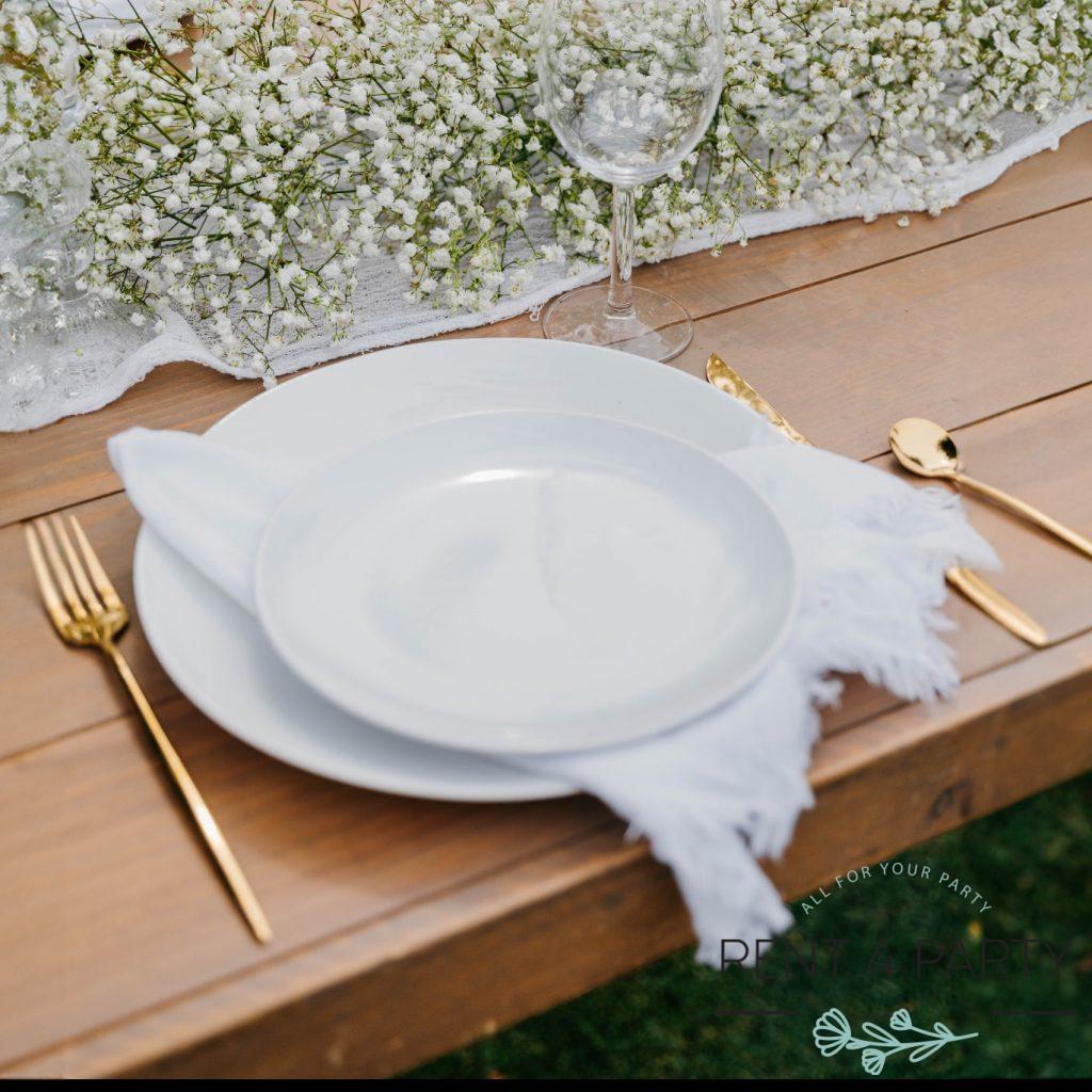 White Fabric Napkins rental Sacramento CA | Rent4.Party